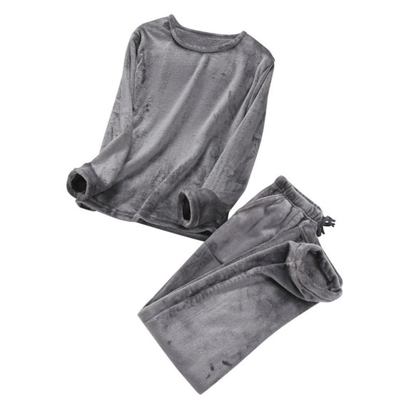UAMVSH Fuzzy Fleece Pajama Sets for Women Long Sleeve Pullover 2 Piece Loungewear Outfits Wide Leg Pants Pjs Sets