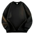 thumbnail image 1 of UAMVSH Fuzzy Fleece Sweaters for Men Plus Size Sherpa Lined Sweatshirts Oversized Casual Long Sleeve Crew Neck Pullover Tops(XX-Large,Black), 1 of 3