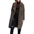 thumbnail image 1 of UAMVSH Fuzzy Fleece Trench Cardigans for Women Casual Long Sleeve Sherpa Fluffy Jackets Solid Color Plush Warm Long Coats Ladies Fashion(X-Large,Dark Gray), 1 of 7