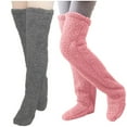 thumbnail image 1 of UAMVSH Fuzzy Socks for Women Plush Warmth Long Socks Winter Leg Warmers over the Knee Sleeping Slipper Socks 2 Pack, 1 of 3