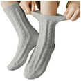 thumbnail image 1 of UAMVSH Fuzzy Socks for Women Solid Warm Comfy Thermal Socks No- Slip Winter Soft Cozy Mid Tube Socks, 1 of 7