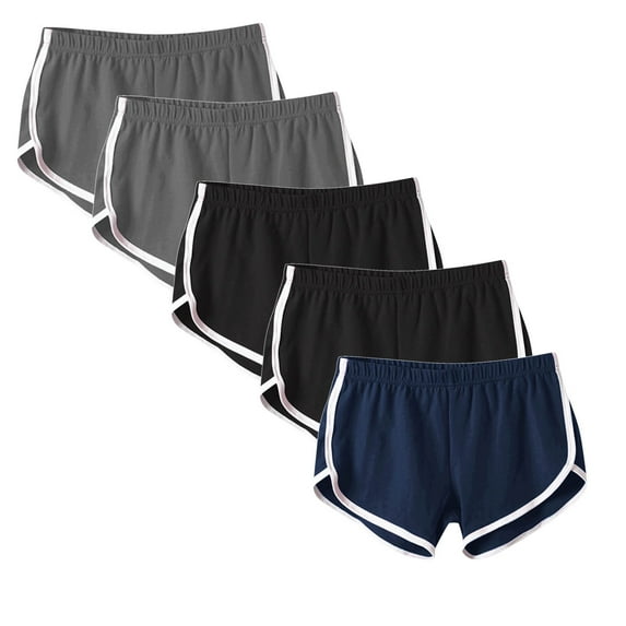 UAMVSH Gym Shorts for Women 5pc Running Shorts High Waisted Athletic Shorts Sport Workout Gym Track Shorts