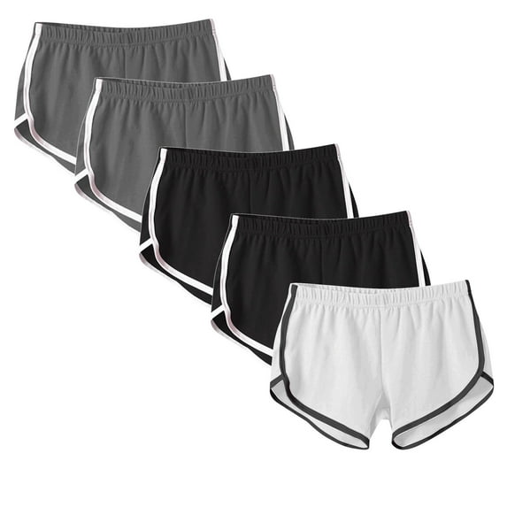 UAMVSH Gym Shorts for Women 5pc Running Shorts High Waisted Athletic Shorts Sport Workout Gym Track Shorts