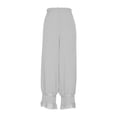 thumbnail image 1 of UAMVSH Harem Pants for Women Trendy Lace Trim Vintage Vacation Pants Loose Fit Cute Ruffled Bloomer Pants Fall Fashion(Small,White), 1 of 4