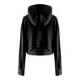 thumbnail image 1 of UAMVSH Hooded Sweatshirts for Women Classic Full Zipper Cropped Athletic Jackets Casual Long Sleeve Hoodie with Thumb Hole(Small,Black), 1 of 7