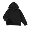 thumbnail image 1 of UAMVSH Hoodie for Kids Casual Long Sleeve Drawstring Classic Hooded Sweatshirts with Pockets Soft Oversized Girls Boys Pullover Tops(11-12Years,Black), 1 of 3
