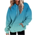 thumbnail image 1 of UAMVSH Hoodies for Women Plus Size Fall Long Sleeve Drawstring Pullover Tops Fashionable Gradient Color Basic Hooded Sweatshirts with Pockets(Large,Sky Blue 4), 1 of 4