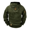 thumbnail image 1 of UAMVSH Hoodies for Men Casual 1/4 Zipper Drawstring Hooded Sweatshirts Soft Fleece Athletic Pullover Tops with Pockets(3X-Large,Army Green), 1 of 3