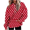 thumbnail image 1 of UAMVSH Hoodies for Women Trendy Polka Dot Hooded Sweatshirts with Pockets Casual Drawstring Pullover Oversized Long Sleeve Tops(Large,Red), 1 of 3