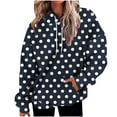 thumbnail image 1 of UAMVSH Hoodies for Women Trendy Polka Dot Hooded Sweatshirts with Pockets Casual Drawstring Pullover Oversized Long Sleeve Tops(X-Large,Black), 1 of 3