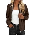 thumbnail image 1 of UAMVSH Jackets for Women Full Zip Long Sleeve Coats Oversized Casual Lapel Outwear with Pockets Trendy Fall Clothes, 1 of 7