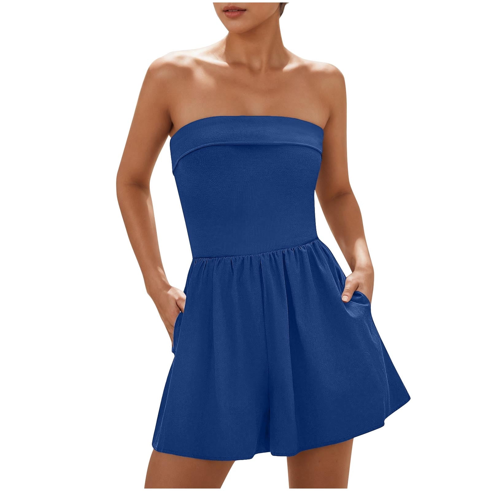 Women Wear Popular Square Collar Sleeveless Tight Top Jumpsuit Women main image 1