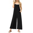 thumbnail image 1 of UAMVSH Jumpsuits for Women Summer Casual Sleeveless Long Rompers with Pockets Trendy Spaghetti Strap Side Slit Baggy Wide Leg Overalls Clothes, 1 of 7