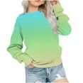 thumbnail image 1 of UAMVSH Kids Fashion Sweatshirts Girls Boys Gradient Printed Casual Long Sleeve Crew Neck Basic Pullover Fall Loose Fit Tops(9-10 Years,Mint Green), 1 of 7