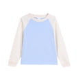 thumbnail image 1 of UAMVSH Kids Long Sleeve T-Shirts Boys Girls Soft Cotton Pullover Tops Cute Color Block Fall Winter Blouses Basic Fall Clothes(1-2 Years,Sky Blue), 1 of 5