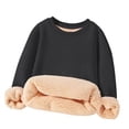 thumbnail image 1 of UAMVSH Kids Oversized Crew Neck Sweatshirts Warm Sherpa Lined Unisex Winter Fleece Tops Boys Girls Drop Shoulder Pullover(3-4Years,Dark Gray), 1 of 6