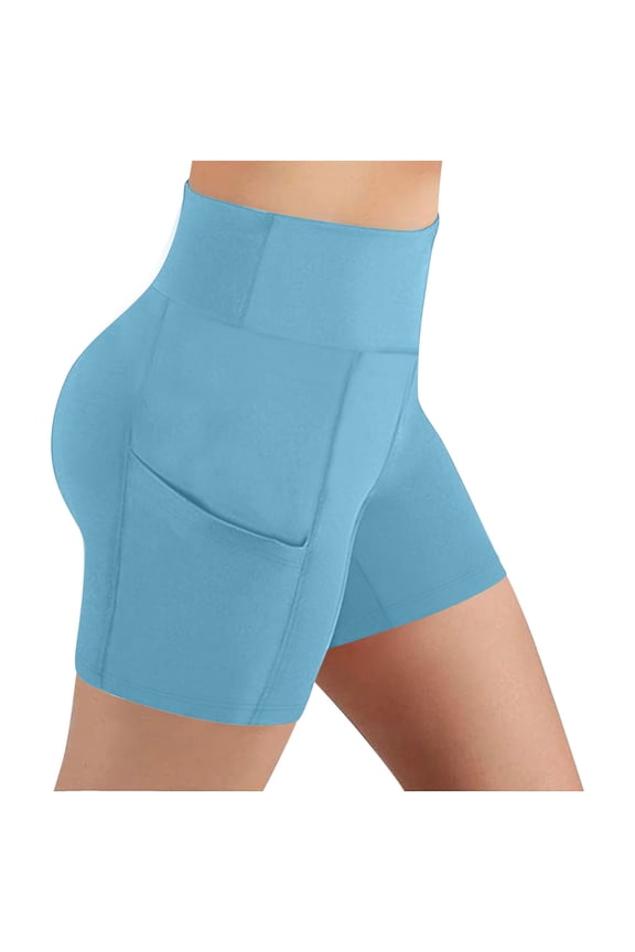 Legging Shorts for Women Athletic Gym Yoga Skinny Shorts with Pockets Running Workout Slim Fit Lightweight Biker Shorts