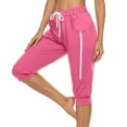 thumbnail image 1 of UAMVSH Capri Sweatpants for Women Summer Casual Athletic Jogger Pants Elastic Waist Drawstring Running Workout Cropped Pants, 1 of 7