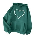 thumbnail image 1 of UAMVSH Long Sleeve Hoodie for Women Classic Valentine's Day Printed Hooded Pullover Loose Fit Heart Graphic Pockets Sweatshirts(X-Large,Green), 1 of 4
