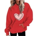 thumbnail image 1 of UAMVSH Long Sleeve Hoodie for Women Cute Heart Graphic Valentine's Day Hooded Sweatshirts Casual Oversized Long Sleeve Pullover(Medium,Red), 1 of 5