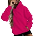 thumbnail image 1 of UAMVSH Long Sleeve Pullover Hoodie for Women Classic Solid Color Long Sleeve Hooded Sweatshirts with Pockets Casual Drawstring Tops(Medium,Hot Pink 2), 1 of 4