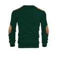 thumbnail image 1 of UAMVSH Long Sleeve Sweatshirts for Men Casual Oversized Crew Neck Pullover Tops Soft Vintage Tee Shirts with Elbow Patches(X-Large,Green), 1 of 7