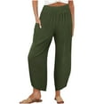 thumbnail image 1 of UAMVSH Lounge Pants Women Trendy Tulip Hem Summer Beach Vacation Pants with Pockets Loose Smocked Waist Straight Wide Leg Pants, 1 of 7