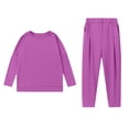 thumbnail image 1 of UAMVSH Lounge Sets for Women 2 Piece Causal Work Outfits with Pockets Oversized Long Sleeve Sweatshirts Tops Trendy Pleated Elastic Waist Pants(XX-LargePurple), 1 of 6