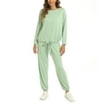thumbnail image 1 of UAMVSH Lounge Sets for Women 2 Piece Drop Shoulder Long Sleeve Tops Matching Pants Set Soft Crewneck Casual Outfits, 1 of 5
