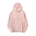 thumbnail image 1 of UAMVSH Men Plus Size Long Sleeve Hooded Sweatshirts Loose Fit Drawstring Hoodie with Pockets Basic Plain Pullover Tops(Medium,Pink), 1 of 6