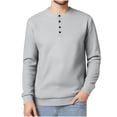 thumbnail image 1 of UAMVSH Men's 1/4 Button Sweatshirts Soft Fall Long Sleeve Pullover Knitted Sweaters Crew Neck Casual Thermal Solid Color Tops(Small,Gray 1), 1 of 7