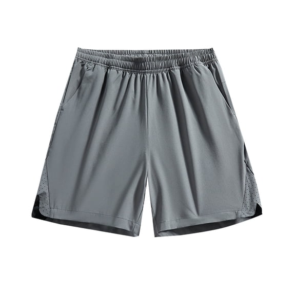UAMVSH Men's Athletic Shorts Ice Silk Elastic Waist Casual Shorts Lightweight Breathable Exercise Running Shorts with Pockets