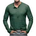 thumbnail image 1 of UAMVSH Men's Casual Henley Neck Basic Long Sleeve Shirts Muscle Workout Athletic Undershirts Fall Lightweight Pullover Tops(Small,Dark Green), 1 of 6