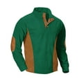 thumbnail image 1 of UAMVSH Men's Casual Stand Neck Long Sleeved Corduroy Sweatshirt Warm Winter Button Pullover Sweaters with Elbow Patches(Small,Green), 1 of 2