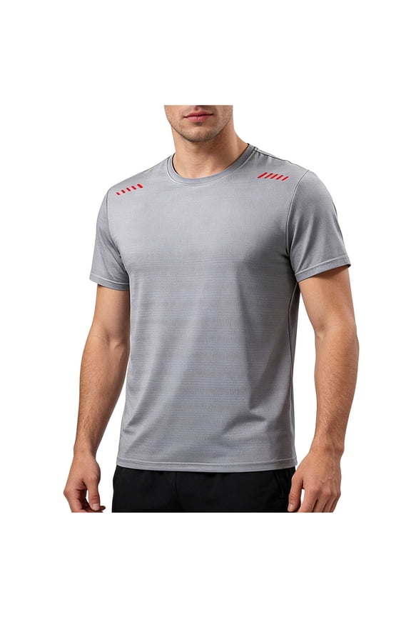 Men's Cooling Ice Silk Running Shirts Short Sleeve Workout T-Shirt Breathable Quick Dry Casual Crewneck Tees for Big and Tall