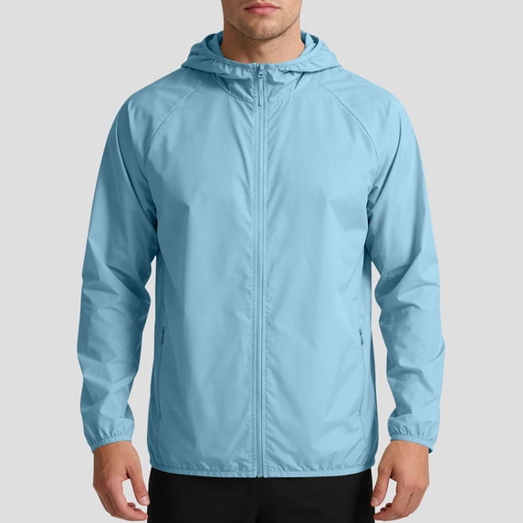 UAMVSH Men's Full Zip UPF 50+ Sun Protection Hoodie Cooling Long Sleeve Light Jacket Outdoor Workout Performance Shirt Big and Tall