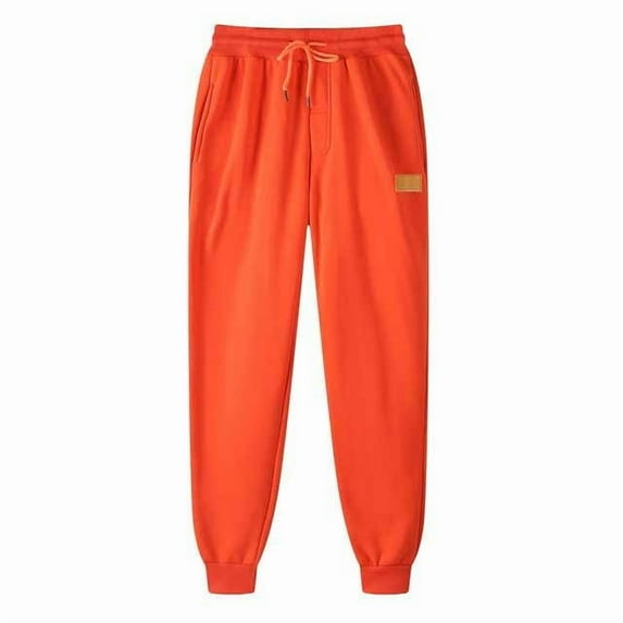 UAMVSH Men's Joggers Sweatpants Classic Sport Gym Cinch Bottom Athletic Pants Basic Drawstring Long Cuff Leg Fall Pants with Pockets(3X-LargeOrange)