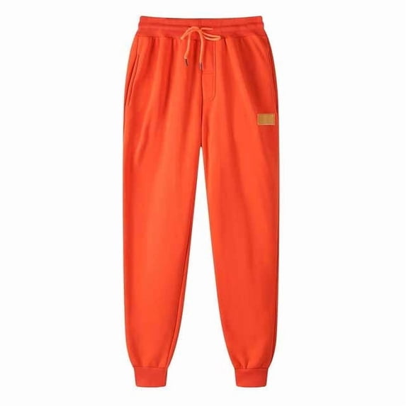 UAMVSH Men's Joggers Sweatpants Classic Sport Gym Cinch Bottom Athletic Pants Basic Drawstring Long Cuff Leg Fall Pants with Pockets(SmallOrange)