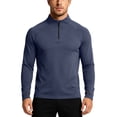 thumbnail image 1 of UAMVSH Men's Long Sleeve Athletic Shirts Quick Dry Quarter Zip Pullover Casual Standing Collar Workout Tops with Thumb Hole, 1 of 7