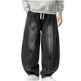 thumbnail image 1 of UAMVSH Men's Plus Size Denim Harem Pants with Pockets Vintage Stylish Streetwear Bloomer Pants Oversized Drawstring Pockets Jeans(5X-LargeBlack), 1 of 6