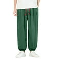 thumbnail image 1 of UAMVSH Men's Plus Size Harem Pants with Pockets Lightweight Drawstring Lounge Pants Fashion Cinch Bottom Vacation Pants(XX-LargeGreen), 1 of 7