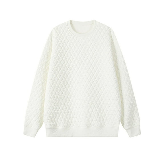 UAMVSH Men's Slim Fit Lightweight Pullover Shirts Plus Size Crew Neck Long Sleeve Tops Casual Fall Winter Solid Color Warm T-Shirts(4X-Large,White)