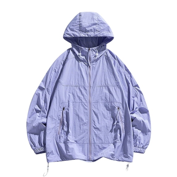 UAMVSH Men's Sun Protection Jacket Outdoor Hiking Performance Long Sleeve Shirt Lightweight Casual Full Zip Hoodie with Pockets