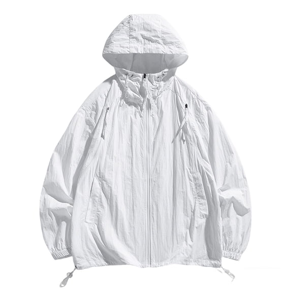 UAMVSH Men's Sun Protection Jacket Outdoor Hiking Performance Long Sleeve Shirt Lightweight Casual Full Zip Hoodie with Pockets