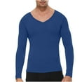 thumbnail image 1 of UAMVSH Men's Warm Layering Tops for Fall Winter Soft Solid Color Casual Pullover Shirts Thicken Slim Fit Long Sleeve Thermal T-Shirts(Small,Dark Blue), 1 of 7