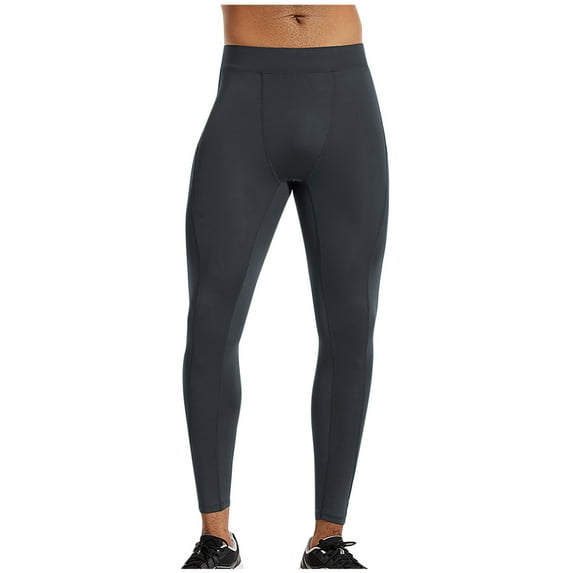 UAMVSH Men's Workout Leggings with Pockets Stretchy Skinny High Waist Athletic Yoga Pants Slim Fit Gym Running Sweatpants(MediumGray)