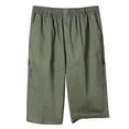 thumbnail image 1 of UAMVSH Mens Cargo Shorts Regular Fit Elastic Waist Work Shorts Fashion Below Knee Length Capris with Pockets Big and Tall, 1 of 4