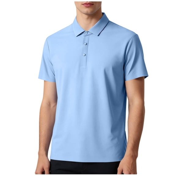 UAMVSH Mens Golf Shirt Short Sleeve Elastic Performance T-Shirt Casual Breathable Moisture Wicking Collared Tops for Workout Athletic