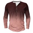 thumbnail image 1 of UAMVSH Mens Gradient Henley Neck Shirts Fashion Long Sleeve T-Shirts Casual Button down Vacation Tops Slim Fit Muscle Pullover(X-Large,Multicolor 8), 1 of 4