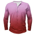 thumbnail image 1 of UAMVSH Mens Gradient Henley Neck Shirts Fashion Long Sleeve T-Shirts Casual Button down Vacation Tops Slim Fit Muscle Pullover(XX-Large,Multicolor 5), 1 of 4